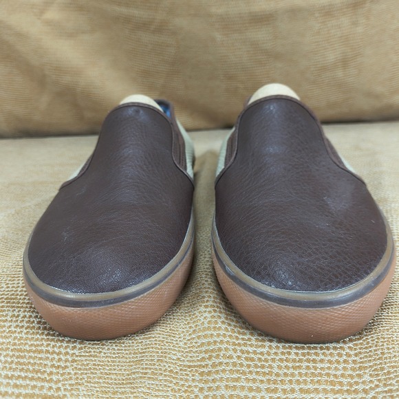 Tommy Bahama Mens Brown PU Leather Textile Slip‎ On Loafers Shoes TB7F00149 10.5 main image 13